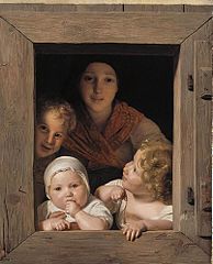 194px-ferdinand_georg_waldmueller_-_young_peasant_woman_with_three_children_at_the_window_-_wga25428.jpg